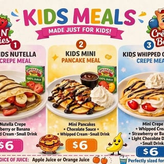 Kids Whipped Cream Crepe Meal